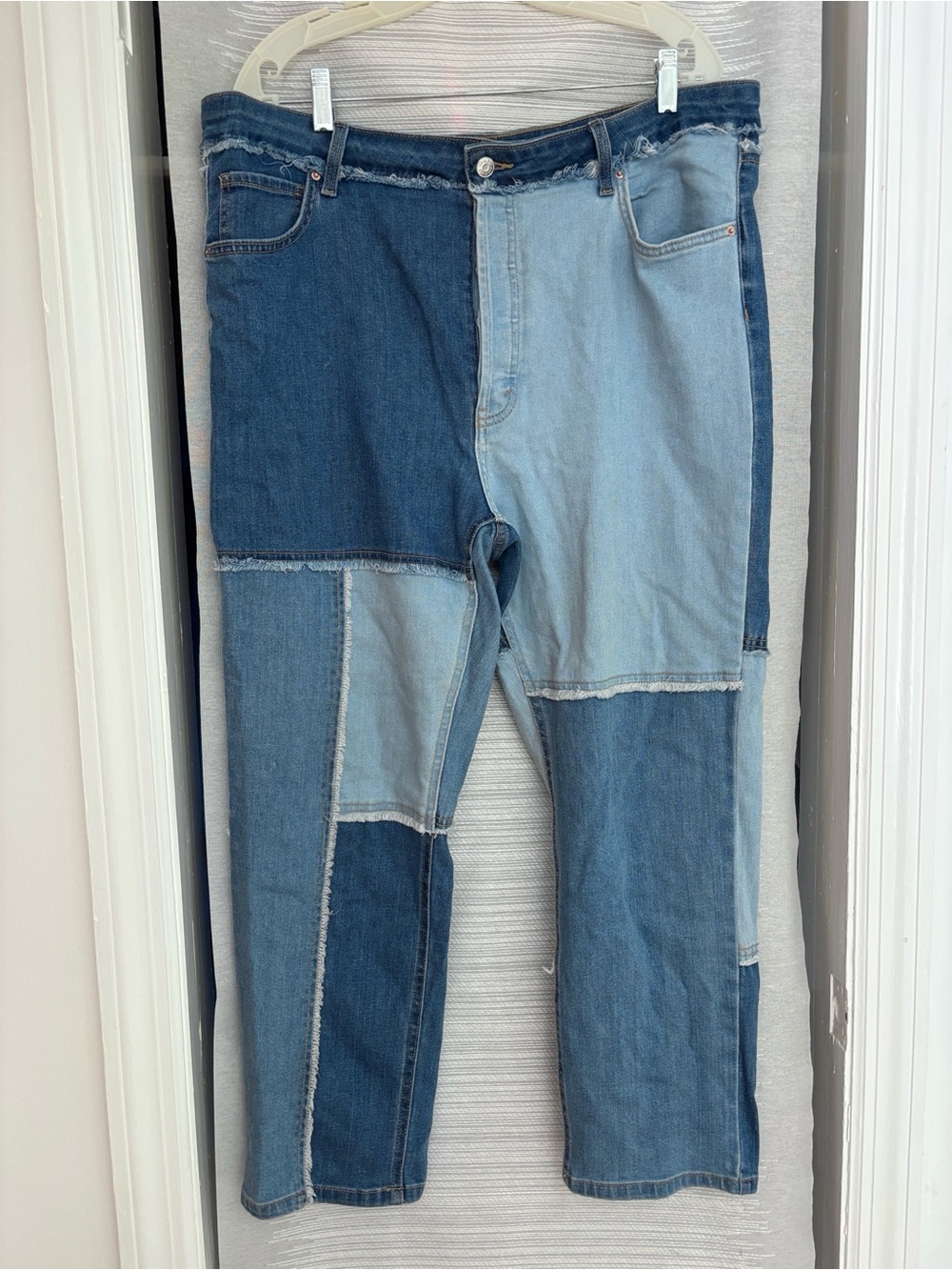 wild fable Two-Tone Patchwork Jeans in Mixed Blue